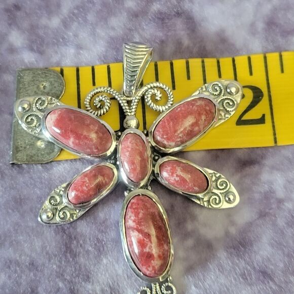 Norwegian Thulite Dragonfly Pendant - Picture 7 of 9